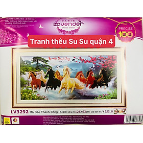 Tranh thêu chữ thập Mã đáo thành công LV3292, kích thước 125 x 63 cm, tranh thêu 3D