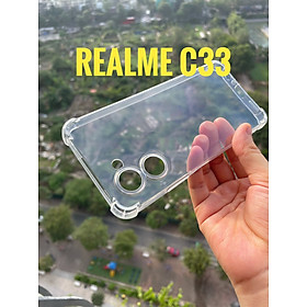 Ốp Lưng cho Realme C33 Dẻo Trong Suốt Chống Sốc Có Gù Bảo Vệ 4 Gốc