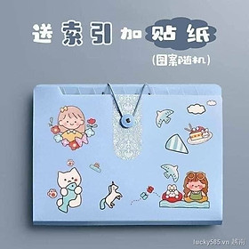 Hình ảnh Túi đựng hồ sơ tài liệu 12 khổ A4 tặng kèm sticker hình dán và thẻ ghi chú 