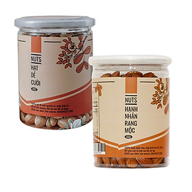 COMBO SIÊU TIẾT KIỆM - 1 Hũ Hạt Dẻ DK Harvest 250g - 1 Hũ Hạt Hạnh Nhân DK Harvest 250g