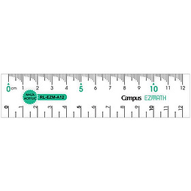 Thước Kẻ Campus Acrylic 12cm - RL-EZM-A12 - Màu Xanh Lá