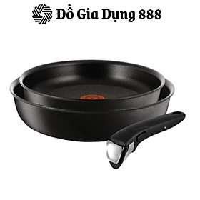 Set Chảo Chống Dính Tefal Tay Rời, Size 24/28cm, Dẫn Nhiệt Tốt, Dùng Cho Mọi Loại Bếp, Made In France, Hàng Chính Hãng