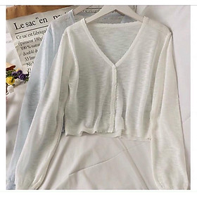 Áo khoác len cadigan mỏng 5 khuy màu pastel nhẹ nhàng