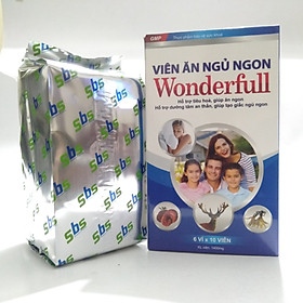 Dưỡng tâm an thần, tạo giấc ngủ ngon Viên ăn ngủ ngon WONDERFULL chứa linh chi, nhung hươu, đông trùng hạ thảo-Hộp 60 viên. Hàng chính hãng