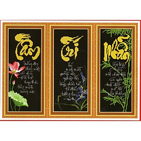 Mua Tranh thêu chữ thập Tâm Trí Nhẫn (45*35cm) chưa thêu