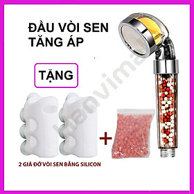 Vòi sen tăng áp tay tròn, size vừa có hạt lọc nano khử khuẩn, tiết kiệm nước