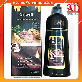 [New] Dầu gội phủ bạc thảo dược Nâu - Đen Karseell Hair Dye Shampoo 10 phút 500ml