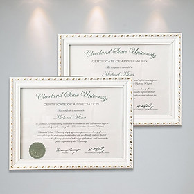 Combo 2 KHUNG BẰNG KHEN TRẮNG ĐÍNH HẠT SANG TRỌNG - PGBKCB7