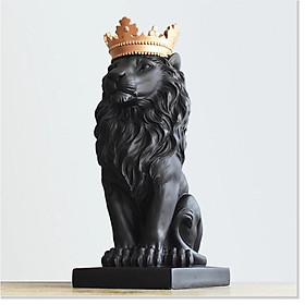 Tượng sư tử vương miện trang trí LIONHEART KING CROWN