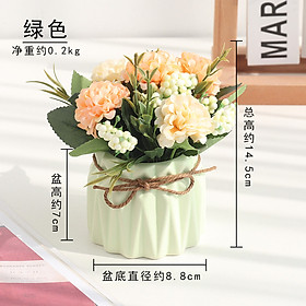 Châu Hoa bonsai - Hoa lụa - dùng để trang trí bàn làm việc, bàn ăn, phòng khách