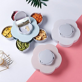 Mua Hộp Đựng Hoa Quả  Mứt  BÁnh Kẹo 5 CÁnh Xoay 360 Độ Kèm GiÁ Đỡ Điện Thoại Hình Bông Mai
