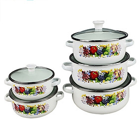 Mua Bộ 5 nồi men sứ chống dính Perfect Reoona dùng được bếp ga  bếp hồng ngoại  bếp từ