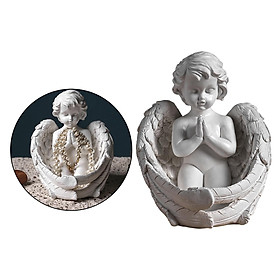 Baby Angel In Wings Statue Figurine Home Decor Cherub Sculpture