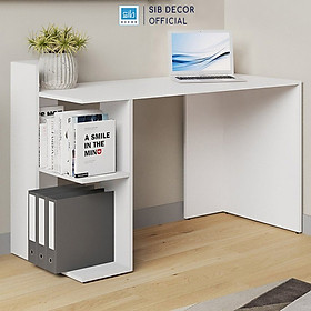 Mua Bàn Làm Việc Đơn Giản Dài 120cm  Phối Chân Bàn Kệ Sách Đa Năng Thương Hiệu SIB Decor BLV80/81/82