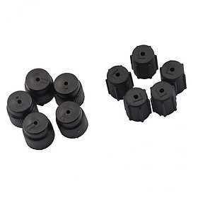 10x10 Pieces AC A/C Charging Port Service Caps R134a R12 13mm & 16mm Black