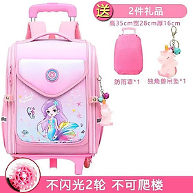cặp kéo chống gù mẫu bé gái ( kèm bọc cặp+ móc treo thú)
