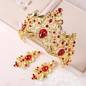 Vương miện cô dâu đính đá đỏ đẹp mới 2019