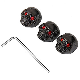 3pcs Electric Guitar Skull Head Volume Control Knobs w/ Wrench Supply Black