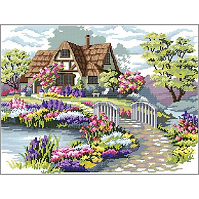 Mua tranh thêu chữ thập Phong cảnh 51x40cm - chưa thêu