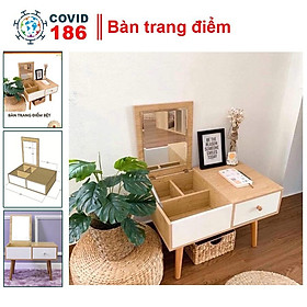 Mua Bàn trang điểm gỗ ngồi bệt có kèm gương thiết kế gấp gọn tiện lợi phù hợp cho mọi căn phòng