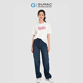 Quần jeans nữ GUMAC QJC08064 ống rộng trẻ trung năng động