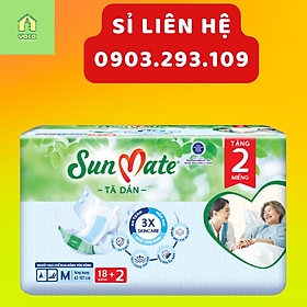 Tã/bỉm DÁN người lớn Sunmate gói tiết kiệm size M18+2/L16+2/XL18+2