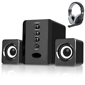 Mua Combo Bộ 3 Loa Máy Tính USB D-202 + Tai nghe chụp tai kèm mic đàm thoại CT-770  (Màu Ngẫu Nhiên)