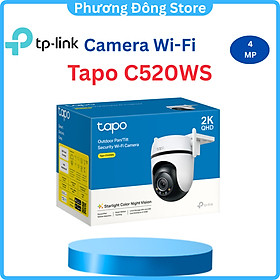 Camera WiFi TP-Link Ngoài trời Tapo C510W / C520WS - Độ phân giải 2K, Quay Quét 360 Độ, Chống Nước, Báo động âm thanh - HÀNG CHÍNH HÃNG