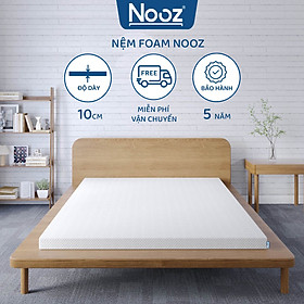 Nệm Foam Nooz Home Goods 10cm Tiêu Chuẩn CertiPUR-US Với Hai Tầng Foam Nâng Đỡ Ruột Đệm Cao Su Non Vỏ Nệm Tencel