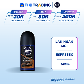 Lăn Ngăn Mùi NIVEA MEN Deep Than Đen Hương Espresso (50 ml) - 85366