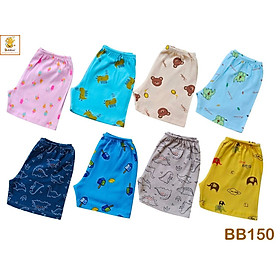 Quần đùi bé trai Babiboo vải cotton co dãn, họa tiết đáng yêu BB150