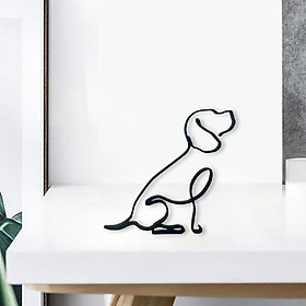 Minimalist Dog Sculptures Bedroom Office Bookshelf Figurines Decor - I