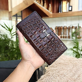 Ví cầm tay nữ siêu dễ thường. Da cá sấu gai lưng cao cấp!