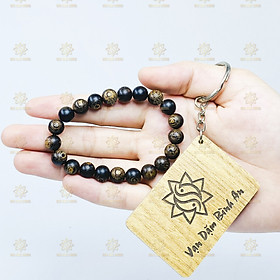 Vòng tay trầm hương sánh chìm phong thủy tròn đơn 8mm 21 hạt nữ Sơn Mộc Hương mang lại may mắn, bình an và tài lộc cho người đeo (không râu)