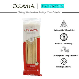 Mì Ý Sợi Dẹt Cao Cấp Colavita Fettuccine Pasta Bronze Die Cut Nhập Khẩu Từ Ý