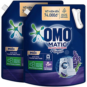 Hình ảnh Combo 2 túi nước giặt OMO Matic chuyên dụng Cửa Trước Lavender Khử Mùi Thư Thái 3.6kg