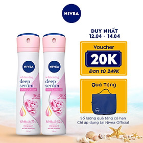 Combo 2 Xịt Serum Ngăn Mùi NIVEA Trắng Mịn Hương Hoa Hồng Hokkaido (150ml) - 85304