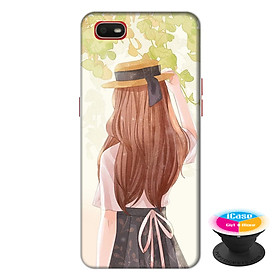 Ốp lưng điện thoại Oppo A1K hình Phía Sua Một Cô Gái tặng kèm giá đỡ điện thoại iCase xinh xắn - Hàng chính hãng