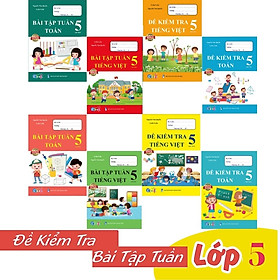 Sách- Combo 8 Cuốn Bài Tập Tuần và Đề Kiểm Tra Toán và Tiếng Việt Lớp 5 Cả Năm