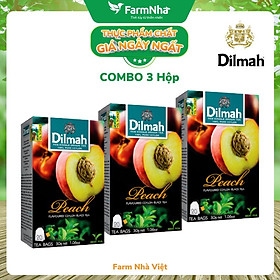 (Combo 3 Hộp) Trà Dilmah Peach vị Đào túi lọc 30g 20 túi x 1.5g - Tinh hoa trà Sri Lanka