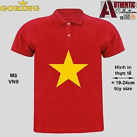 Hình ảnh Áo thun lá cờ Việt Nam, mã VN9. Áo phông polo Goking cổ trụ, form unisex cho nam nữ, đội nhóm công ty