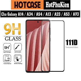 Miếng dán kính cường lực full màn hình 111D cho Samsung Galaxy A14 / A34 / A54 / A13 / A23 / A53 / A73 hiệu HOTCASE 111D (siêu mỏng chỉ 0.3mm, độ trong tuyệt đối, bo cong bảo vệ viền, độ cứng 9H, vát cạnh 2.5D) - Hàng nhập khẩu