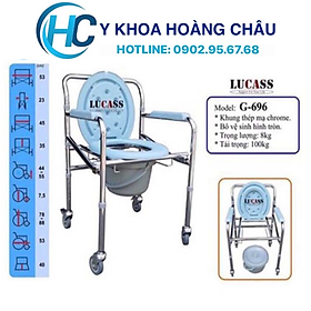 Ghế Bô Vệ Sinh Có Bánh Xe, Bô Tròn Lucass G-696  G696  Tiêu chuẩn Mỹ