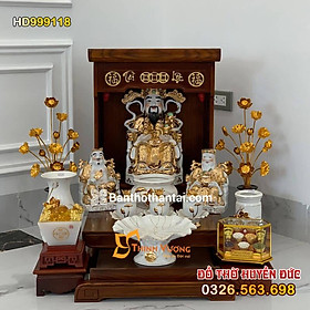 Mua Bộ bàn thờ Thần Tài Hiện đại Sứ trắng sen nổi HD999118
