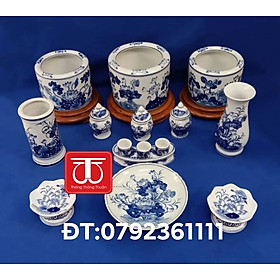 Mua BỘ BÁT HƯƠNG VẼ SEN ĐẾ GỖ HƯƠNG ĐK BÁT 16 18 20CM