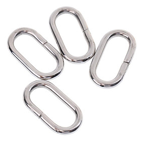 4 Piece Silver Stainless Steel Rings Nylon Watch Band Strap Belt Buckle