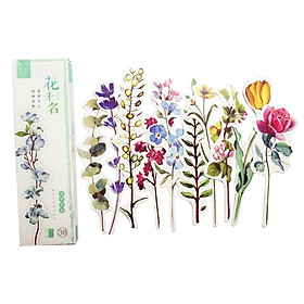 Hộp 30 Bookmark Đánh Dấu Sách Quà Tặng Hoa (Tặng Kèm Bookmark Nam Châm)