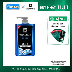 Tắm gội 2 trong 1 Romano Force mạnh mẽ tự tin phiên bản Deluxe nhanh chóng