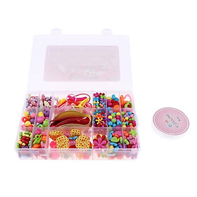 500 pcs Beads Kits for Kids Children Craft Jewelry Making, Colorful Acrylic Crafting Beads Girls Gift for Children’s Day Christmas