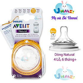 Núm ty Philips Avent tự nhiên vỉ đôi 654.23 Dành Cho Bé Trên 6 tháng